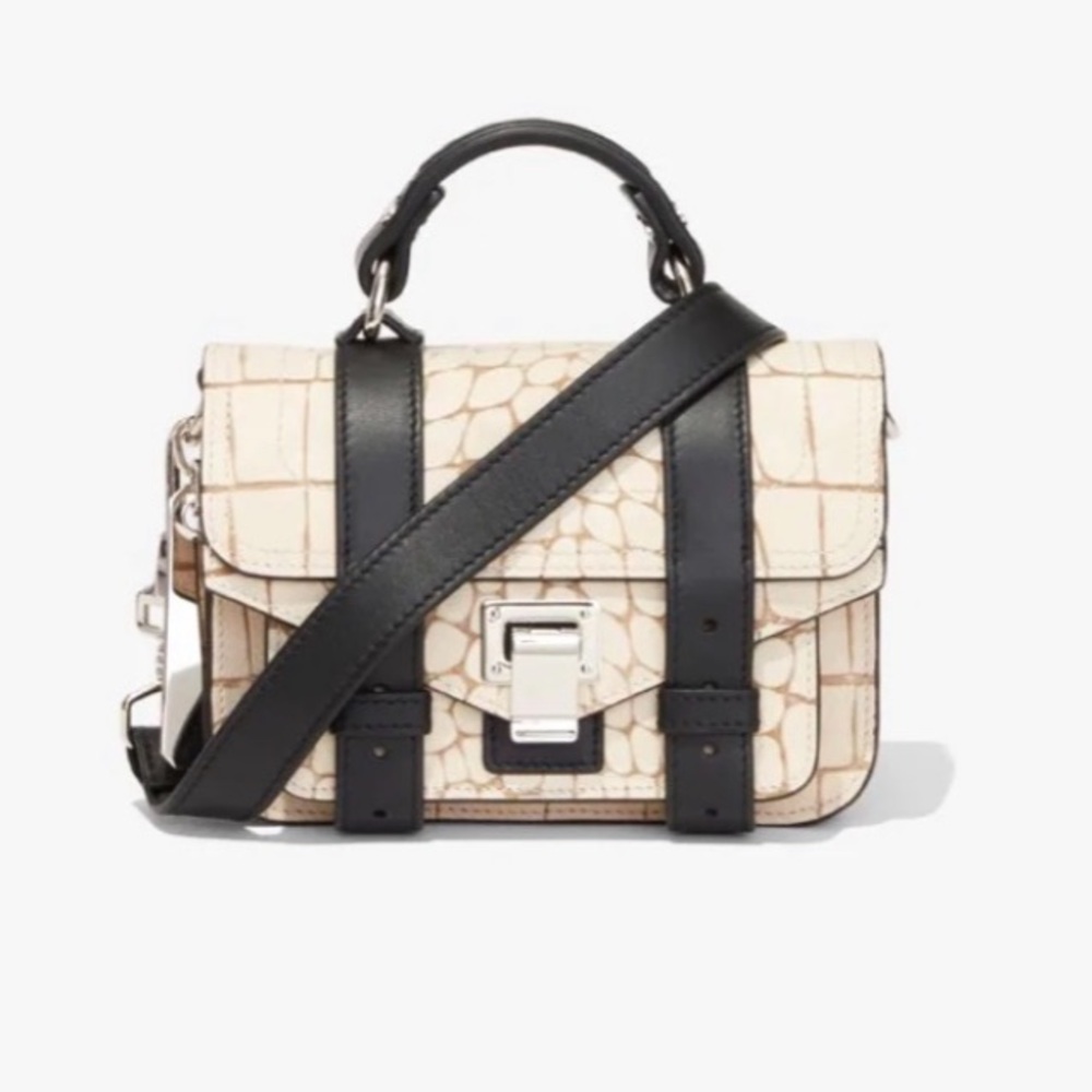 Proenza Schouler Crocodile Embossed Micro PS1 Satchel Off Shoulder Bag